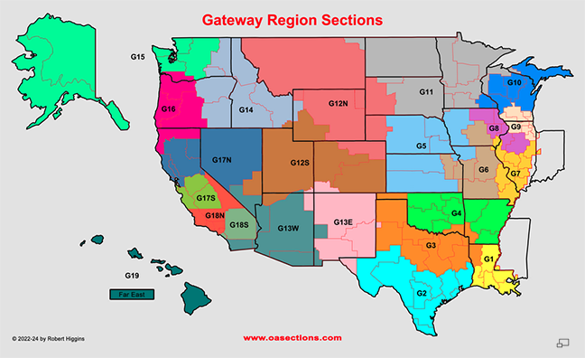 2024 Gateway Region Sections Map